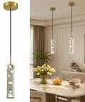 Modern Cement Pendant Lights, Hanging Lamp for Kitchen Island, 6000K, 2 Pack, showcasing concrete shade and gold metal details.