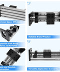 8 Inch Stroke SFU1605 Ball Screw Linear Stage With Dual Rail Motion Module for CNC Router, 3D Printer, Laser Engraver, Nema Motors