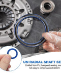 Radial Shaft Seal Kit 20mm ID, 26mm OD, 5mm Wide, 5 Pcs PU Oil Seals for Industrial Bearings, Pumps, Piston Cylinders, UN Cross Section, A90 Hardness, Blue Pro Grade blue PU seal held by hand