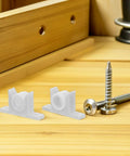 30 Piece Set Plastic Cabinet Door Ball Catches With Screws For Secure Silent Closure, breakage-resistant and waterproof, on wood surface.