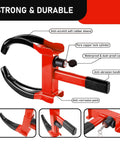 Two Pack Heavy Duty Wheel Clamp Lock For Trailers SUVs Boats ATVs Motorcycles And Golf Carts Universal Security Tire Lock with anti-theft design features and six alike keys