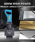 1600W Hydraulic Angle Iron Cutter Electric Steel Cutting Tool For Stainless Steel with motor and cutting blades.