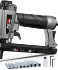 Pro Grade Air Powered 20 Gauge Upholstery Stapler With 1500 Pcs T50 Staples In 1/4, 3/8, And 5/8 Inch, Includes Carrying Case