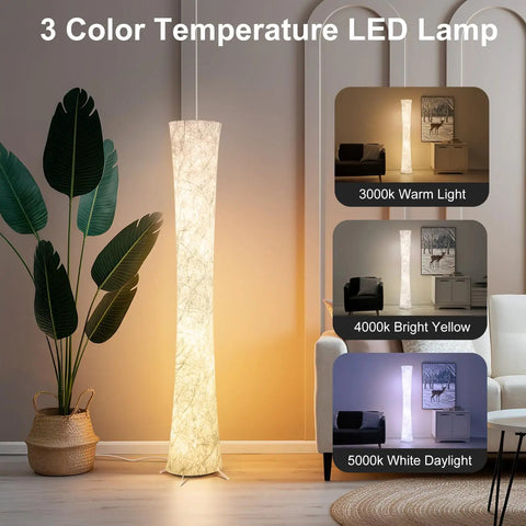 Smart RGB LED Floor Lamp 61 Inch Corner Light With Music Sync 16 Million Colors 3 Color Temperature lighting options displayed