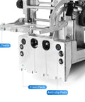 Close-up of Dual Spindle Dowel Jointer With Adjustable Tilt Fence highlighting jig teeth, front face, and anti-slip pads.
