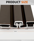 83 Inch Aluminum Continuous Hinge For Doors 2 Pack Heavy Duty Geared Full Length Pin Style Dark Bronze Finish cross-section dimensions
