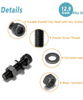 M2 M3 M4 Screw And Nut Kit With Heavy Duty Washers, Grade 12.9 Alloy Steel, Hex Socket Head bolts in focus with details