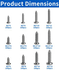 Product dimensions of Must-Have All-In-One 1300 Pcs Wood Screws Kit With M2 M2.5 And M3 Self Tapping Phillips Pan Head Screws