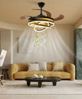 42 Inch Ceiling Fan with Light for Living Room, Bedroom, Remote Control showing stylish design above a cozy sofa.
