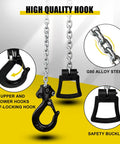 G80 alloy steel hook of Tiny But Mighty Mini Chain Hoist Come Along Half Ton 1100 Lbs Capacity with safety buckle details