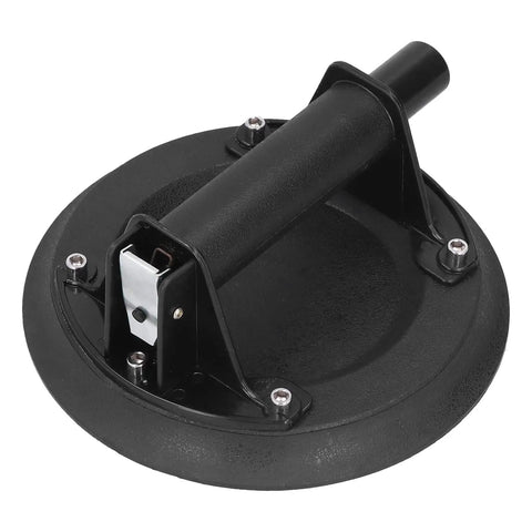 Heavy Duty Air Pump Vacuum Suction Cup With Quick Release Valve For Tile Glass Lifting, black rubber design for secure grip.