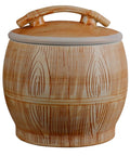 Handpainted Ceramic Rice Dispenser With Secure Airtight Lid, Heavy Duty Kiln Fired Grain Jar And All Purpose Kitchen Canister.