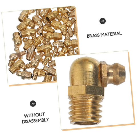 Brass Grease Fitting Kit One Set With Straight And Angled Zerk Nozzles For Automotive And Industrial Use, brass fittings close-up