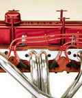 Ignition Wire Super Loom Kit Black For Small Block Chevy Engines with chrome brackets installed over engine pipes