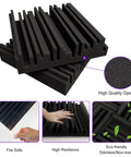 Dope Thick Acoustic Foam Panels 12 Inch Square 2 Inch Deep Pack Of 52 with groove 3D pattern and high quality open-cell design