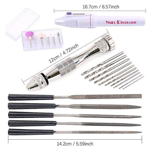 Must-Have 87-Piece Model Tool Kit For Gunpla And Hobby Building Pro Grade Craft Set featuring electric drill and grinding bits.