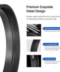 T2 Extension Tube Kit for DSLR and SLR Cameras, M42x0.75, detail showing metal aluminum build and threading design