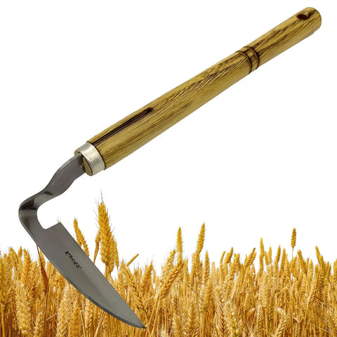 Durable Hand Weeder Sickle Tool With Hardwood Handle for easy weeding soil loosening cultivation mowing stainless steel blade