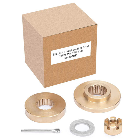 Propeller Installation Hardware Kit For Yamaha Outboard 60-85 Hp With Thrust Washer, Spacer, Washer, Nut, Cotter Pin Included