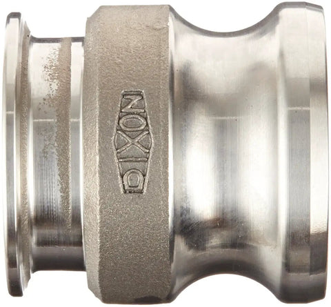 Stainless Steel 316 Cam And Groove Transition Sanitary Hose Fitting Built Tough One And A Half Inch Plug To Clamp End