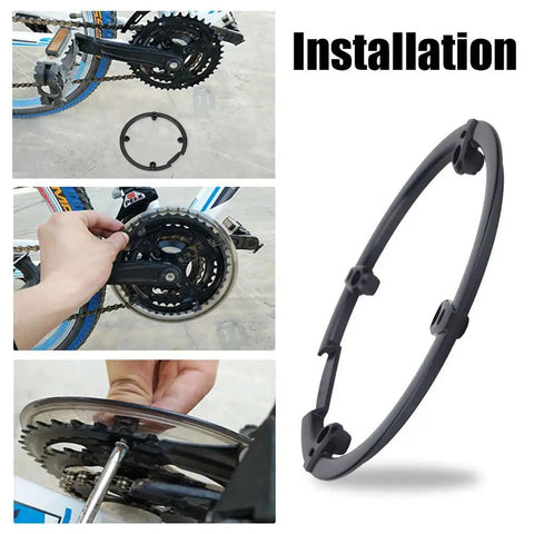 Installation of Lightweight Bike Chain Guard for 44T Chain Ring Crankset Protector Cover Chain Wheel Shield