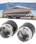 2 Pack Boat Trailer Wheel Bearing Protector With Protective Bra Stainless Steel Hub Dust Cap 1.781 Inch Diameter