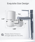 NSF Certified Faucet Water Filter 0.01 Micron Ultra Filtration for Bathroom Sink on chrome faucet side view
