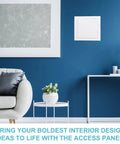 Heavy Duty Zero Hassle 15X15 Inch Drywall Access Panel For Wall And Ceiling Plumbing Repair Easy Pop Open Click Lock White Cover in modern interior.