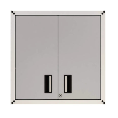 Heavy Duty Wall Mount Garage Cabinet With Lockable Two Doors Removable Shelf 44 Lb Capacity Ready To Assemble Metal Organizer