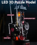 Industrial City Series 3D Puzzle Oil Pump Jack Dope Motorized Model With LED Lighting Three And A Half Hour Build Time Modular Assembly Kit For Adults And Teens, lit oil pump jack model