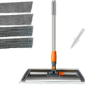 Heavy Duty 17 Inch Microfiber Flat Mop Built Like A Tank For No Sweat Floor Care with adjustable pole and reusable pads.