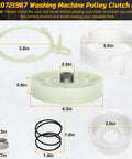 Washer Pulley Clutch Kit With 21 Inch Drive Belt And Cam Replacement For Whirlpool Kenmore Amana Crosley Roper Includes W10006384 belt.