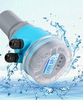 Top Notch Digital Ultrasonic Level Meter With LED Display and Liquid Level Sensor surrounded by water splash