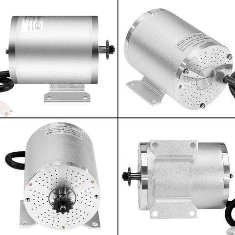 Beast 48V 2000W Brushless Go Kart Motor With 5700RPM Max Speed, metallic silver finish, multiple angles view