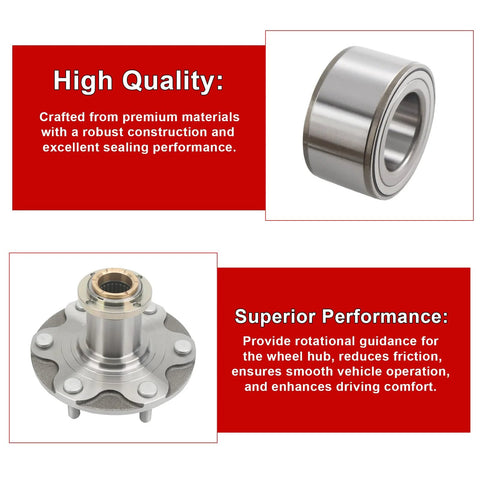 Beefy Front Wheel Bearing And Hub Assembly For Toyota Tacoma 1995 2004 4WD With 2.4L 2.7L Or 3.4L Engine Replacement Kit shown