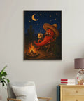 Desert Camp Pepper Paint By Numbers Kit for Adults Beginners with Frameless Printed Canvas art hanging on a white wall