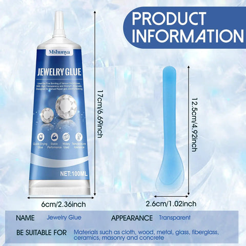 3.4 Oz Jewelry Glue For Metal And Stone With Precise Pointed Tip Quick Dry Transparent Adhesive For Jewelry Making And Crafts