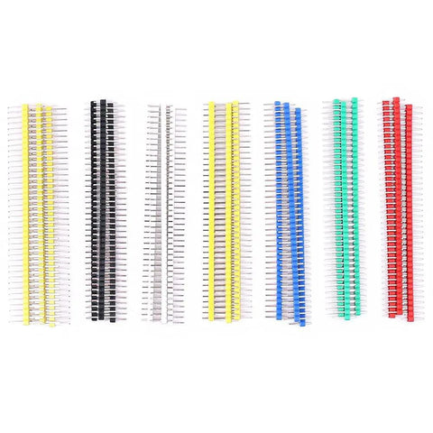 70 Piece 2.54mm Breakaway Single Row Straight Male Pin Header Kit For Arduino Prototype Shield Includes 40-Pin Options.