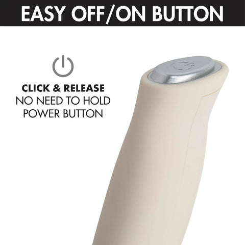 Easy off/on button of the Powerful Handheld Milk Frother For Lattes And Cappuccinos Battery Powered Mini Drink Mixer Perfect For Home Barista Use