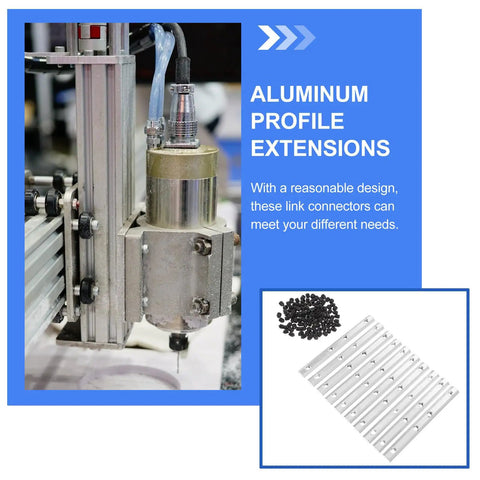 Rock Solid Aluminum Profile Connector Bracket Set For 3D Printers And Cnc Routers Heavy Duty with M5 screws and profile extensions.