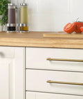 Kitchen with white cabinets featuring Six Pack Antique Brass Cabinet Knobs Set For Drawers And Cabinets, Solid Zinc Alloy One Hole Mount