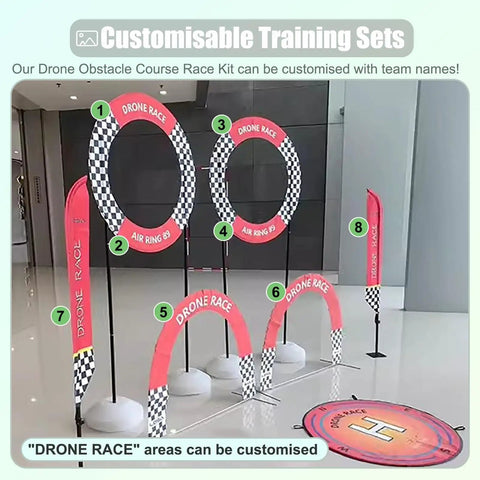 DIY Racing Drone Obstacle Kit For Indoor Outdoor Flying Practice with customizable race routes and PVC parts.