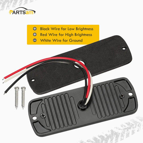 Amber LED Turn Signal Side Marker Lights 4.4 Inch 2 Pack, 24 High Power SMD LEDs, DOT Approved, back view with wiring details