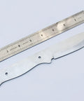 Nine Inch Stainless Outdoor Hunter Knife Kit with blank blade next to ruler for size comparison.