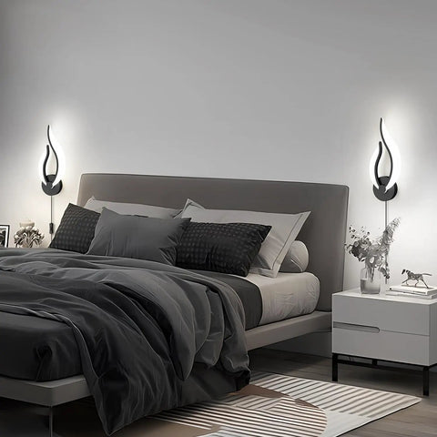Two In One Install Plug In Wall Sconces Set Of 2 Modern Bedroom Bedside Lamps Industrial Style with On Off Switch Cord above bed