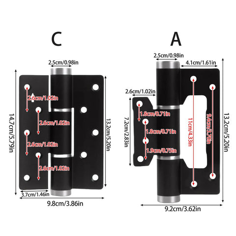 Soft Closing Concealed Door Hinge With Damping For Quiet Smooth Closures Aluminum Alloy Hardware dimensions comparison
