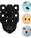 Vintage Iron Draw Latch Lock Set 4 Pcs Black Retro Cabinet Door Hardware secure latch with easy installation features.