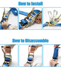 Installation steps for Shop Floor Ready Heavy Duty Fifty Five Gallon Drum Lifting Sling With Twin Adjustable Ratchet Straps.