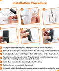 Installation steps for Dope Matte Black Towel Hooks Set 4 Heavy Duty Wall Mounted Stainless Steel 304 Robe Hooks Waterproof.
