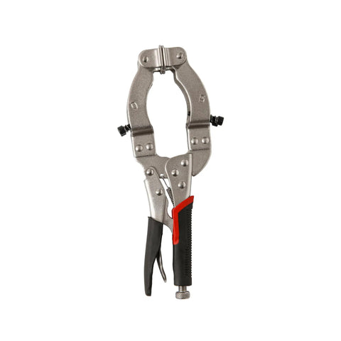 Locking Welding Pipe Pliers Clamp 14 Inch Round Tube Clamp For Welding Metalworking And Woodworking Heavy Duty DIY Projects 1 Pack With Secure Locking Mechanism And Four Pads For Firm Grip For Pros And DIY Folks, black handle